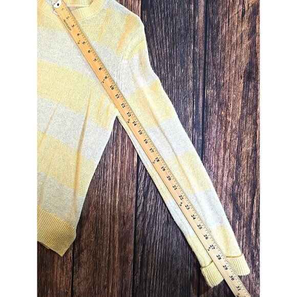 Gap Wool Blend Sweater Pullover Striped Yellow Long Sleeve Lightweight Women's M - Picture 9 of 13
